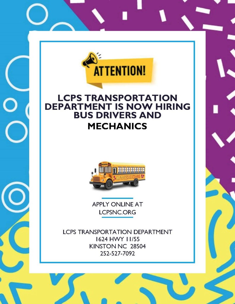 Flyer soliciiting applications for bus driver positions.