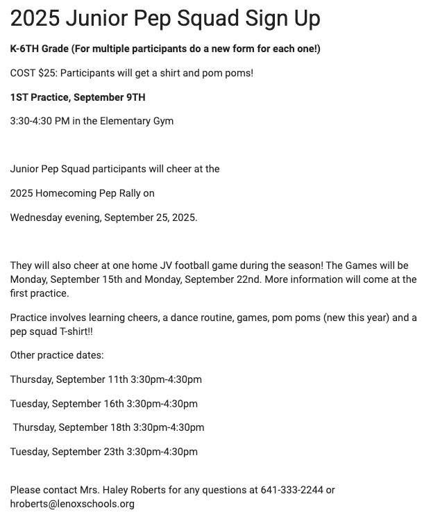 jr cheer info