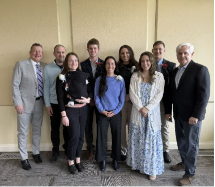 2026 CIAO Soccer Hall of Fame Inductees:  Front Row: Katie Dumas Sturm (Holding Everett Michael Sturm), Molly Masiero, Nicole Gamberoni  Back Row: Andy Waluszko, Brent Sturm, Luke Peploski, Sara Hamilton, Cam Powell, Joe Larkin