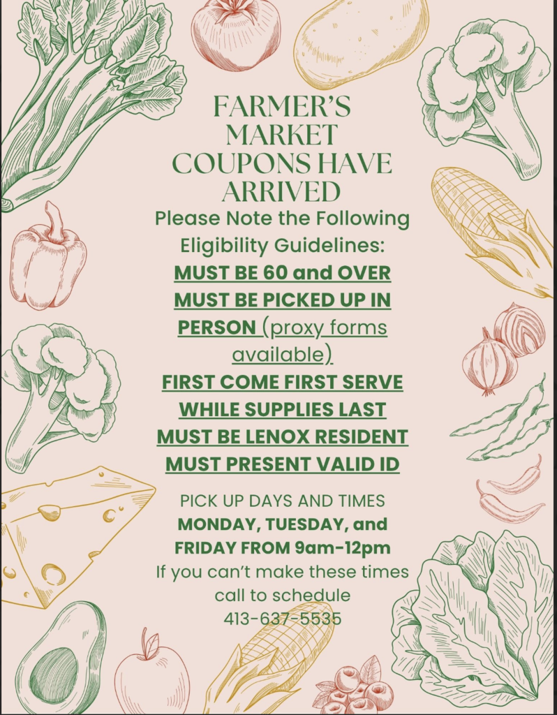 Council on Aging Farmer's Market Coupons