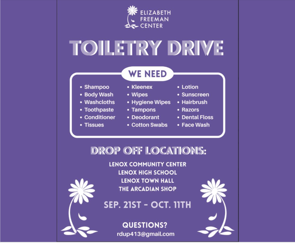LMMHS Toiletry Drive for the Elizabeth Freeman Center