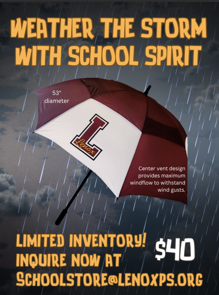 Umbrellas available at the school store