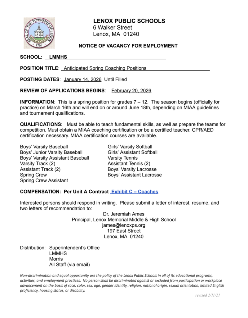 Spring Coach Posting