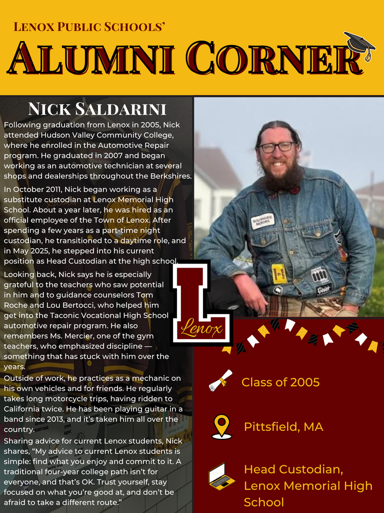 Nick Saldarini in Alumni Corner
