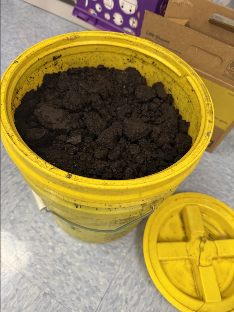 A bucket of compost