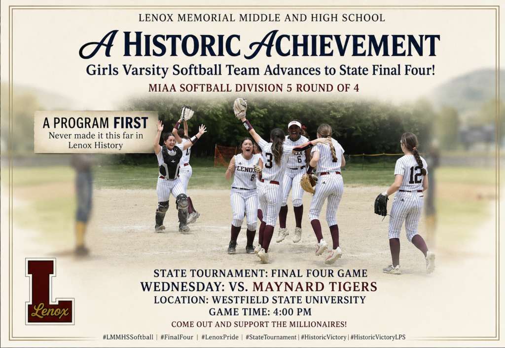 Lenox Varsity Girl Softball Team Headed to the Final Four 