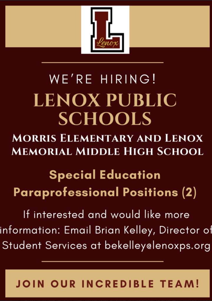 Two Special Education Paraprofessionals Needed