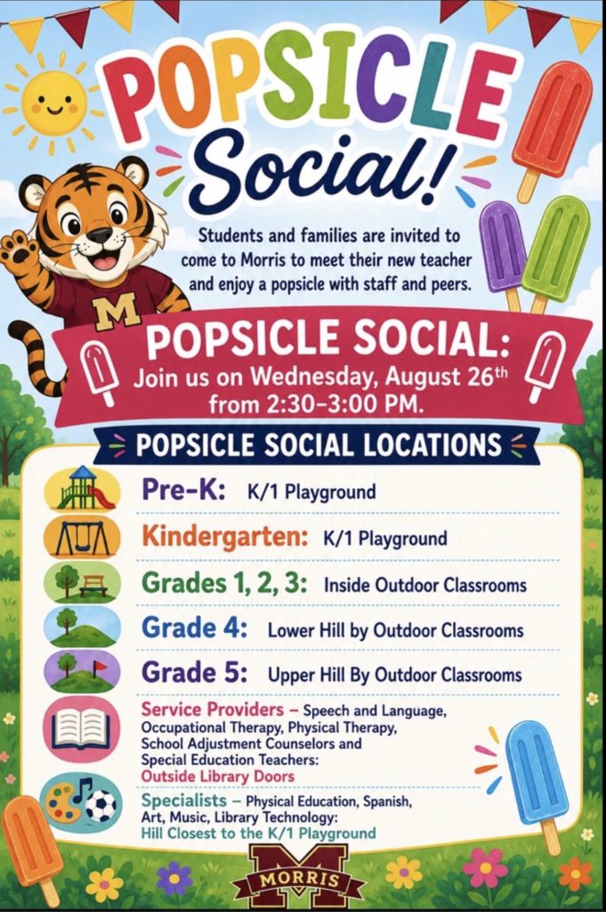 Popsicle Social at Morris School 2:30-3:00PM
