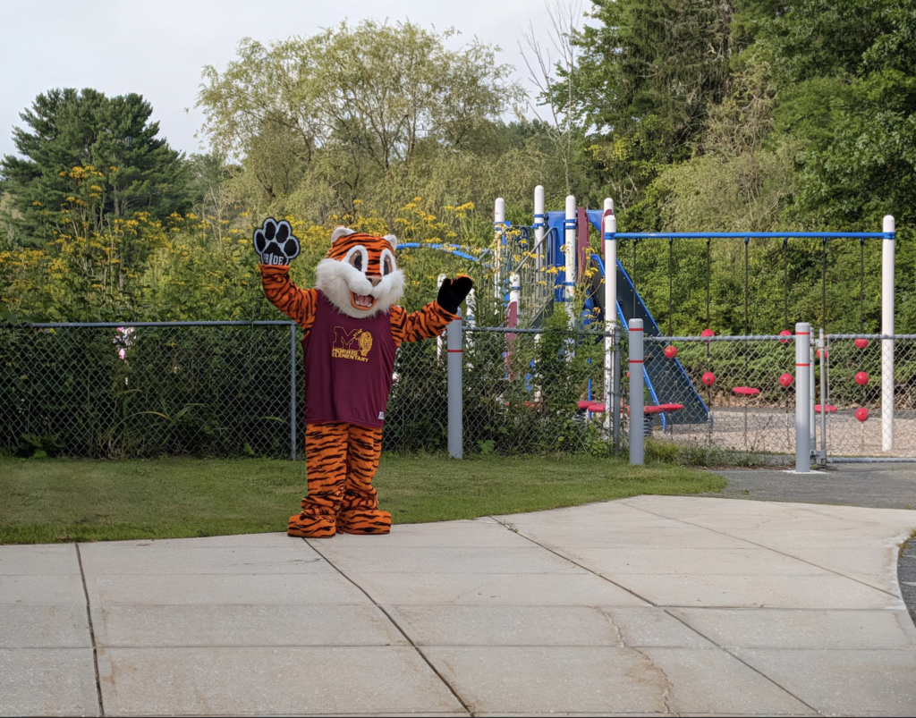 Stripes welcoming students back to Morris