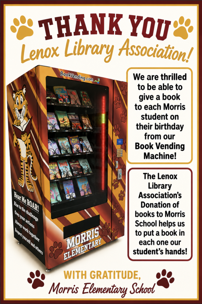 Thank you to Lenox Library Association for Book Donation