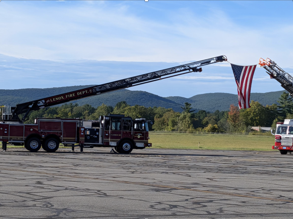 Lenox & Pittsfield Ladder Trucks honoring returning veterans