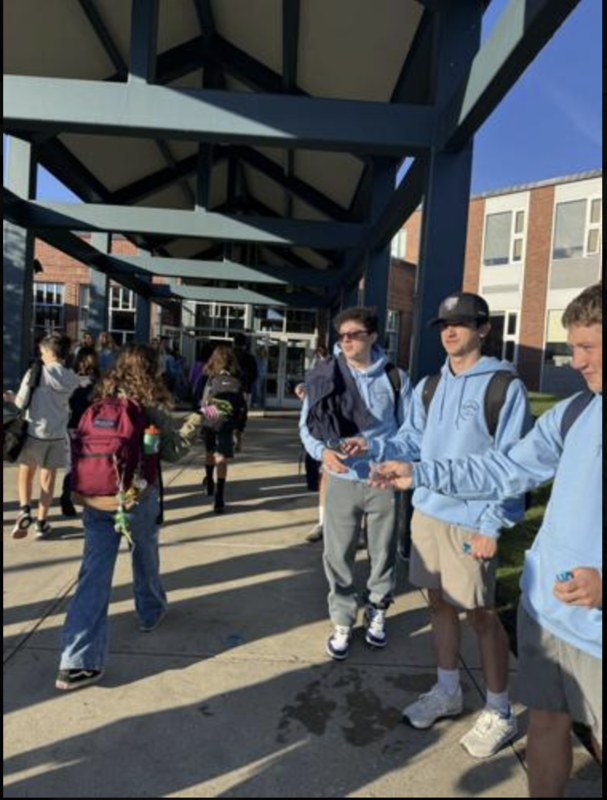 As part of the Lenox Memorial Middle and High School's Kindness Crew program, seniors handed out kindness bracelets on the first day of school Aug. 28.