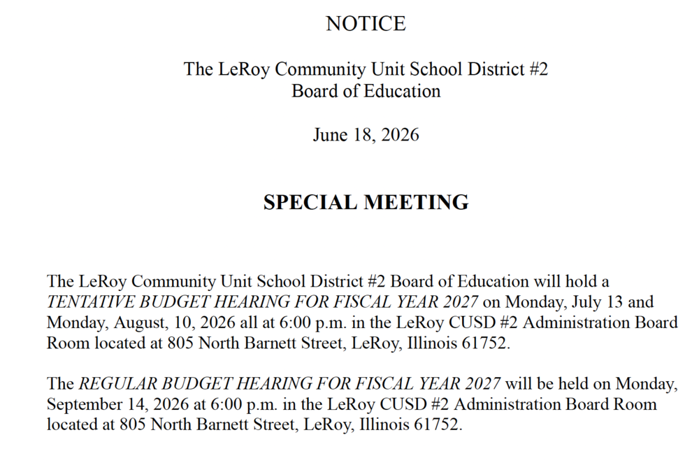 Tentative Budget Hearing