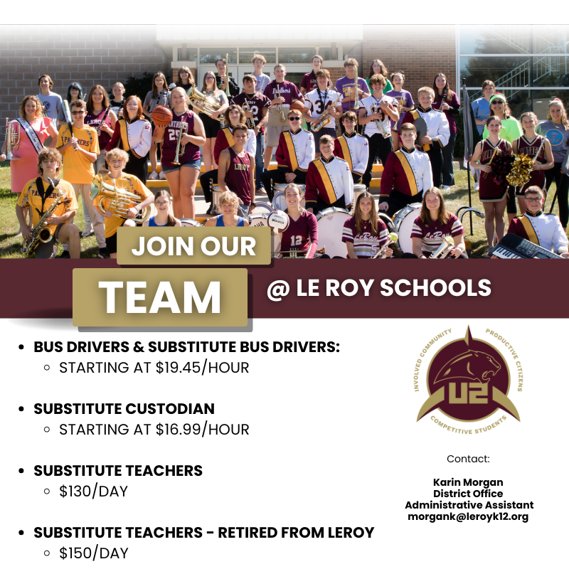 Become a Sub for LeRoy Schools