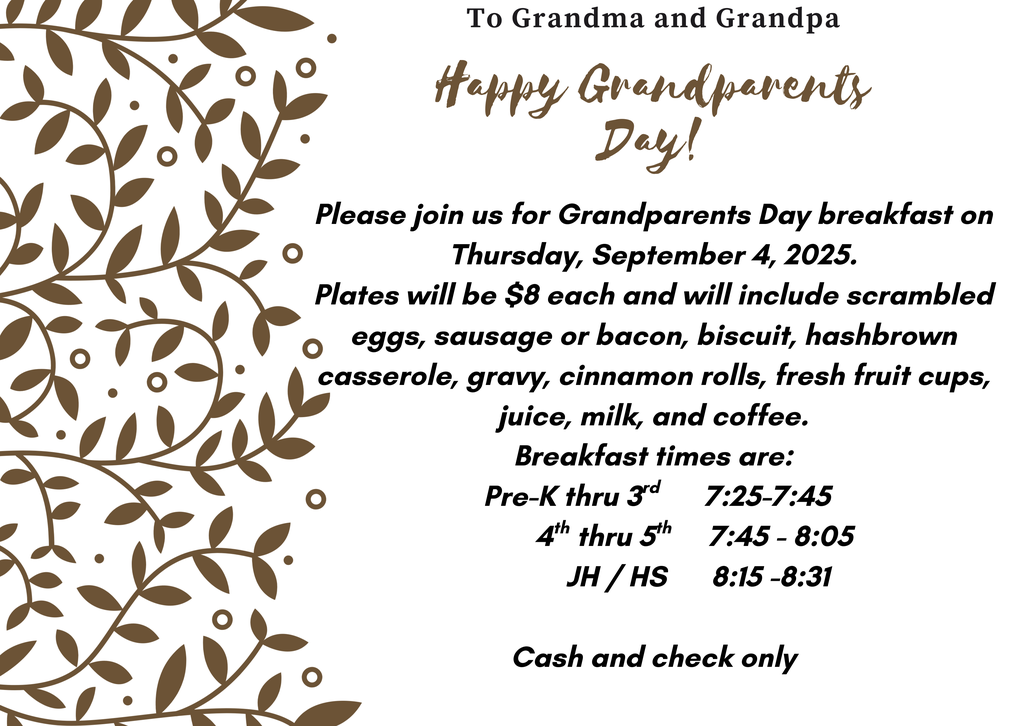 Grandparent's Day Flyer Information. 