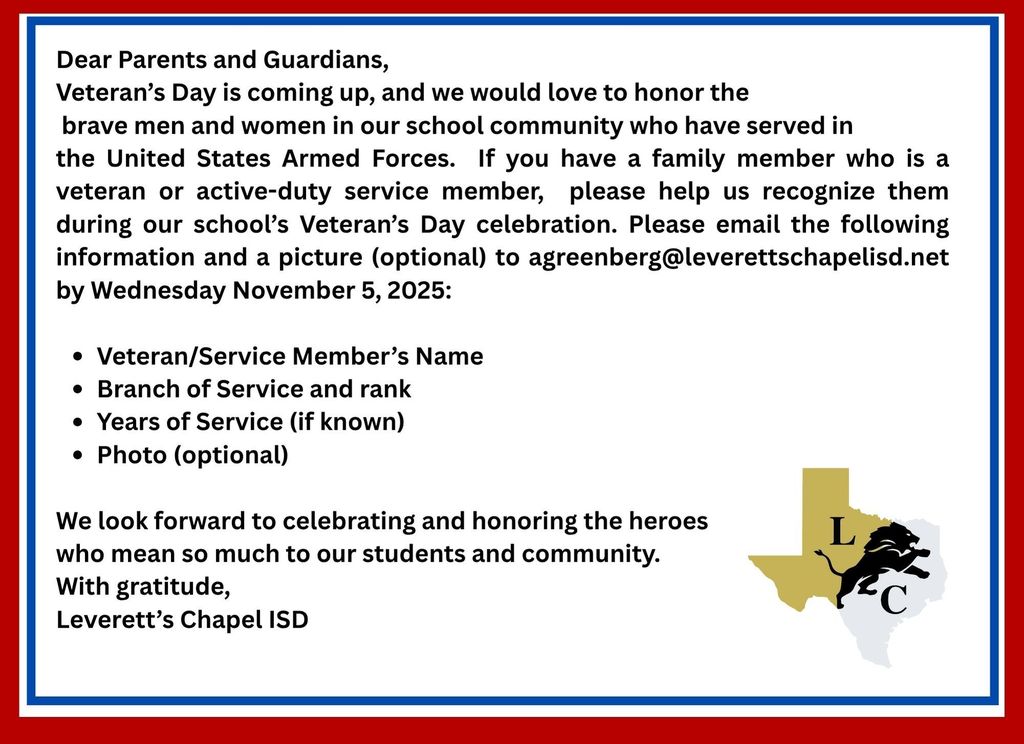 Info on Veterans Day. 