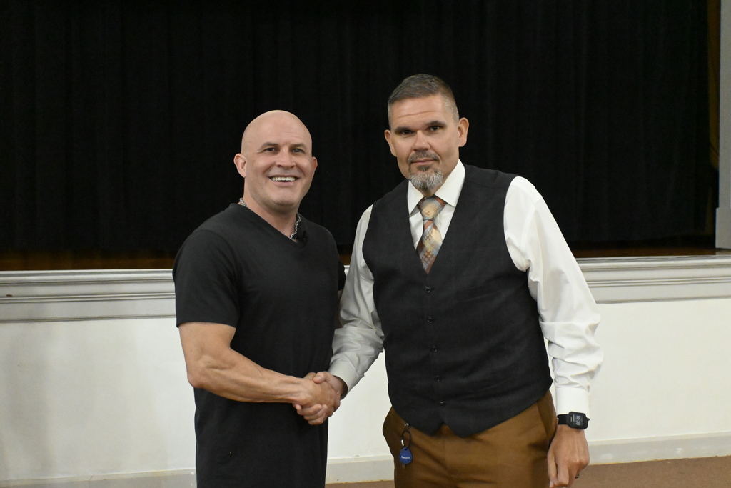 Hal Bowman with Mr. Everett 