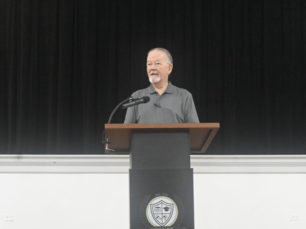 Brother Jerry talking to staff