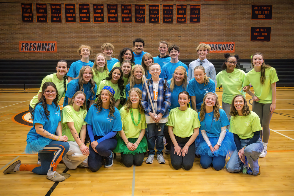 Wish Kid Alex takes a group picture with the LPHS Student Council