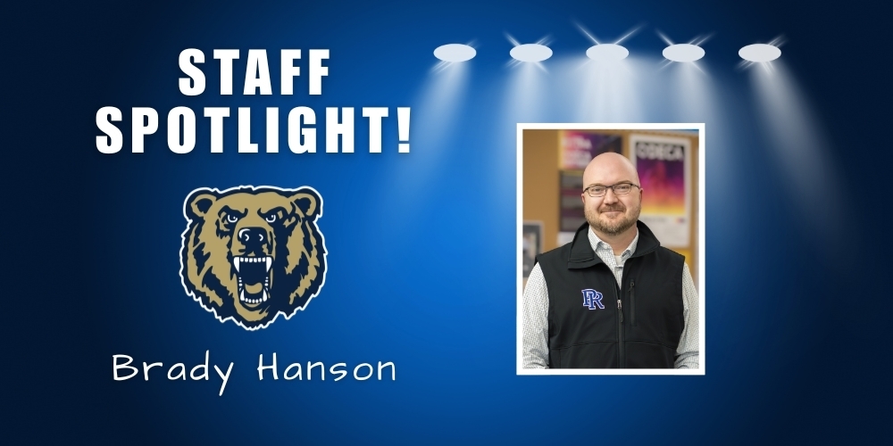 Staff Spotlight - Brady Hanson with the Palmer Ridge High School Bear logo