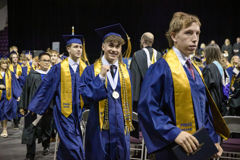 Students walking out of graduation