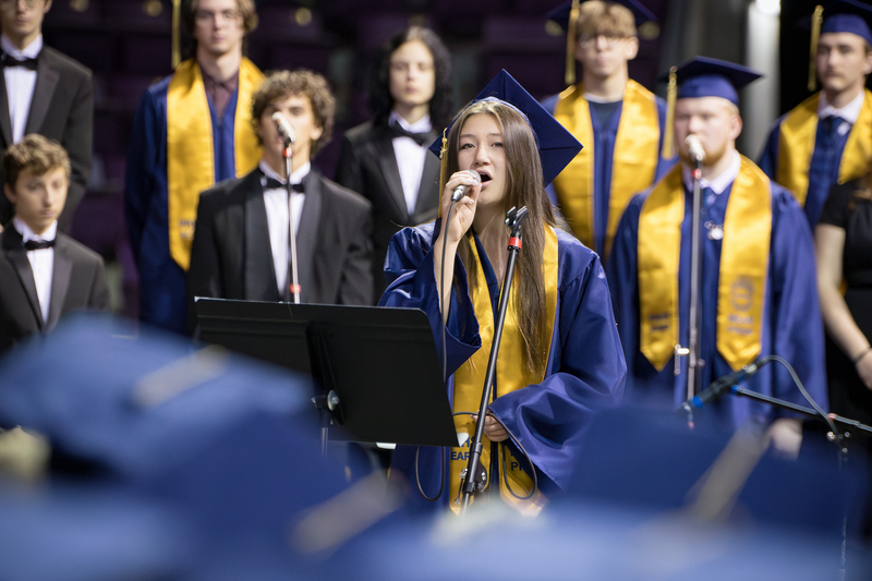 Singing at graduation