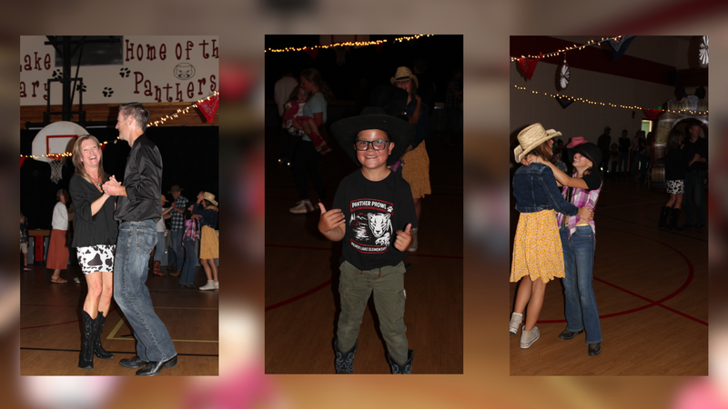 three pictures of people dancing at ples