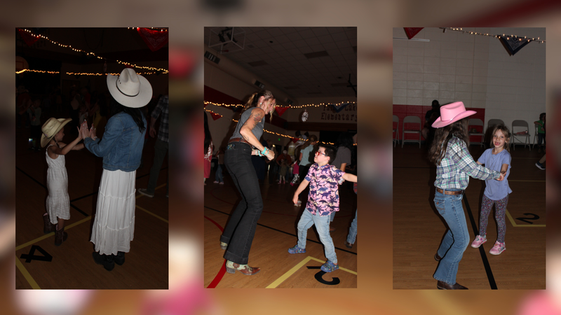 three pictures of people dancing at ples