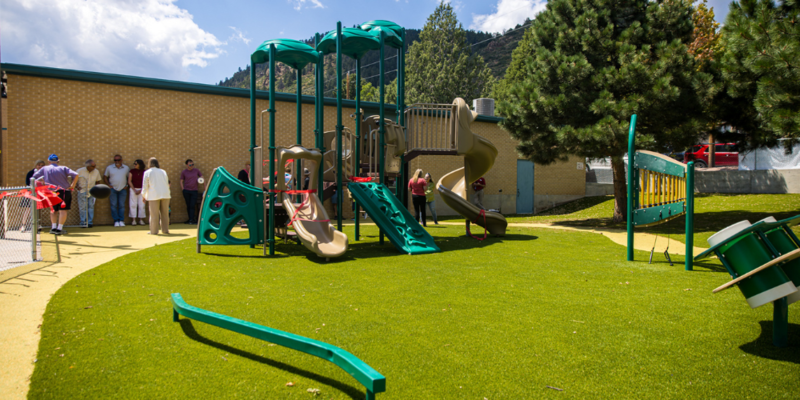 The new preschool playground at Palmer Lake Elementary