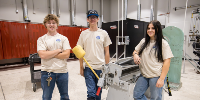 student's who attend the CIC were on hand for the event to guide tours around the facillty