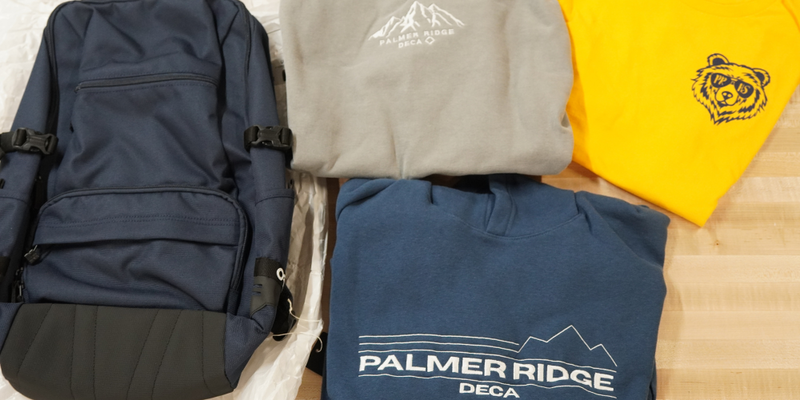 Palmer Ridge DECA shirts and backpack
