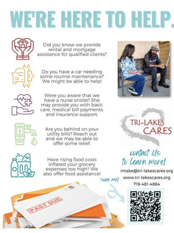 flyer advertising tri lake care services with a qr code to scan to learn more