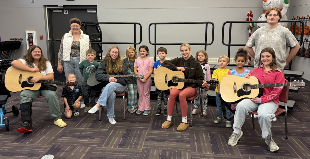 Kindergarten visits guitar class