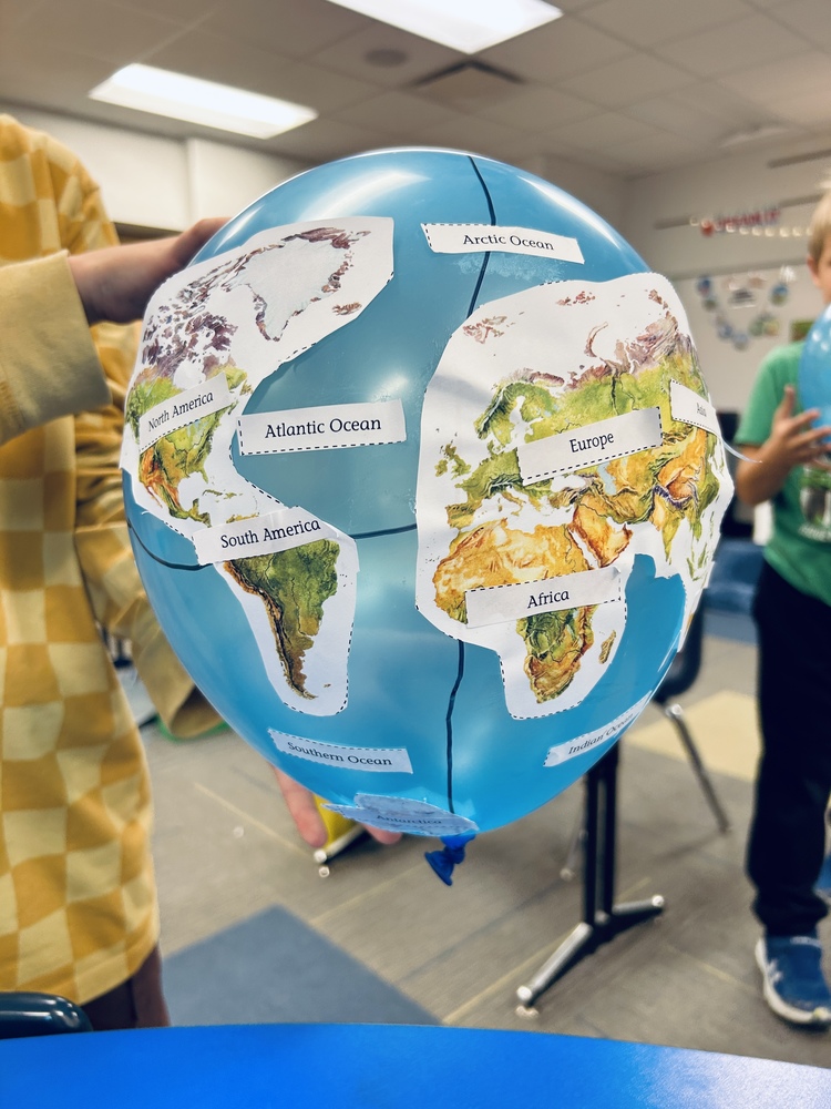 Continents on the globe