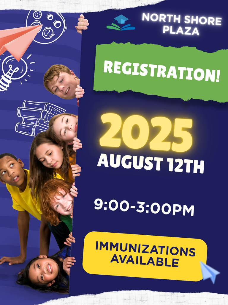 Blue Green and Yellow Playful School Registration Poster