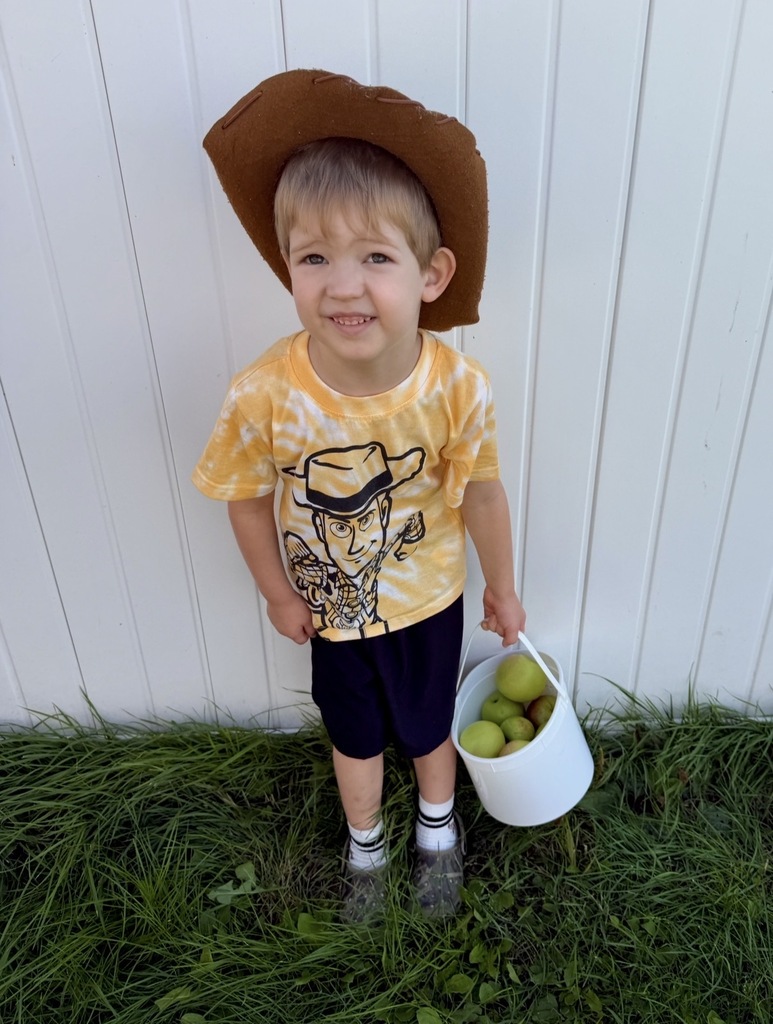 Preschool picking apples