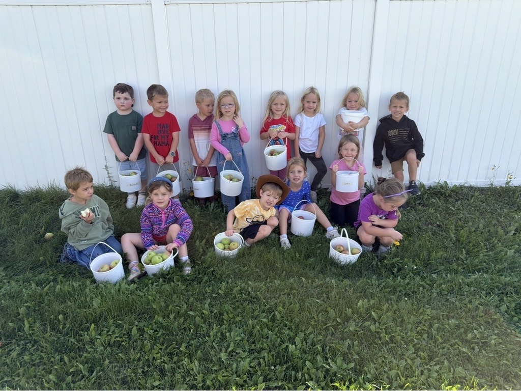 Preschool picking apples
