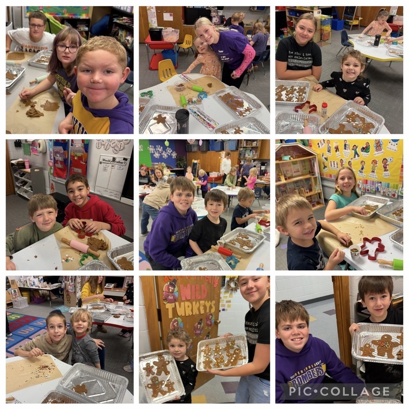 Buddies baking gingerbread cookies 