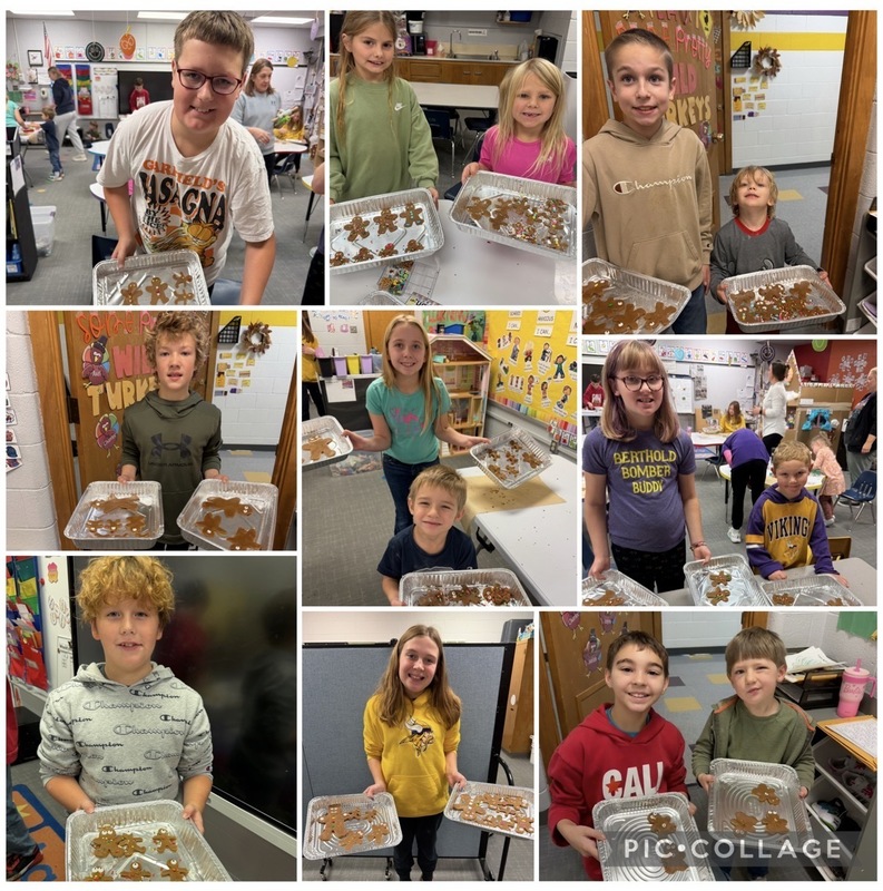 Buddies baking gingerbread cookies 