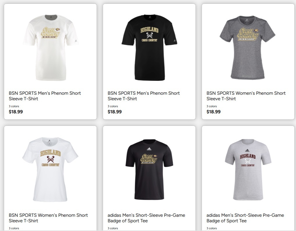 Image of a small sample of T-shirts available
