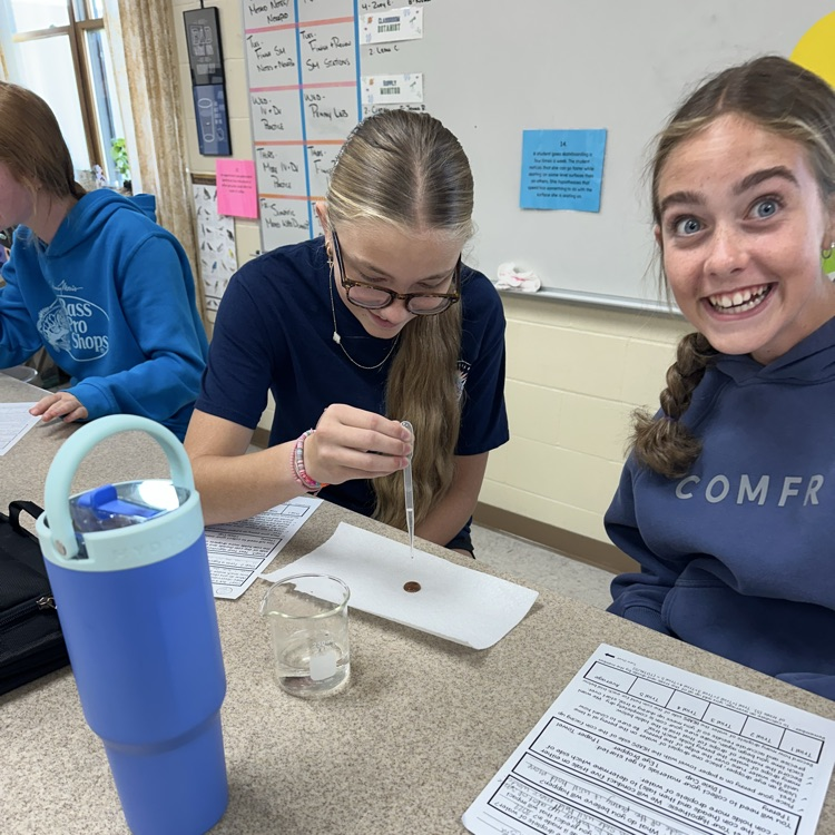students working on penny lab