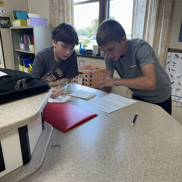 students working on penny lab