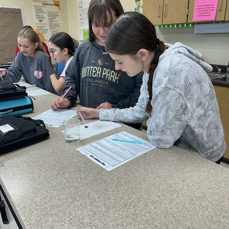 students working on penny lab