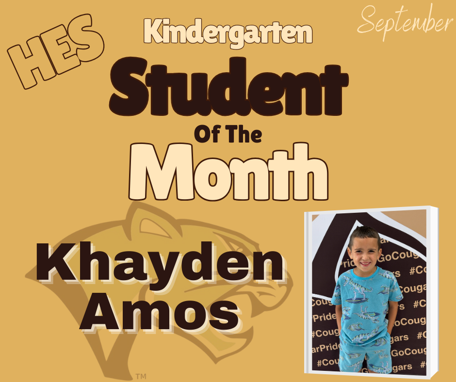 K Student of the Month Khayden Amos