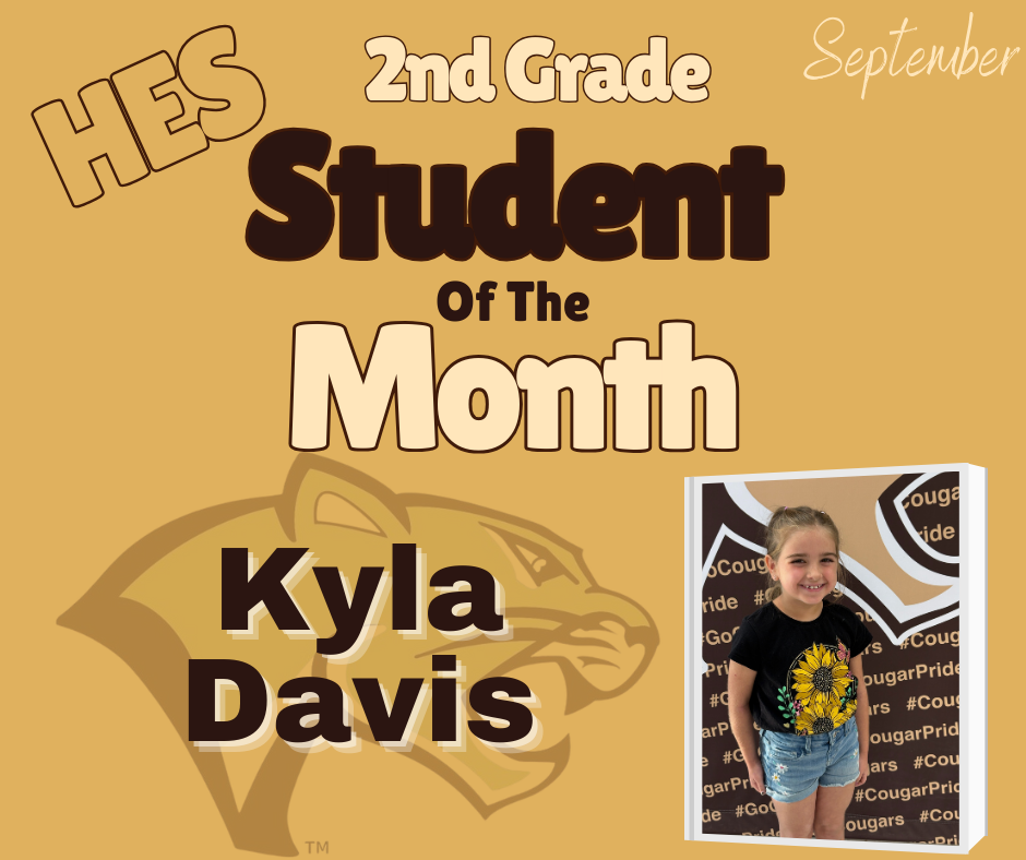 2nd Grade Student of the Month Kyla Davis