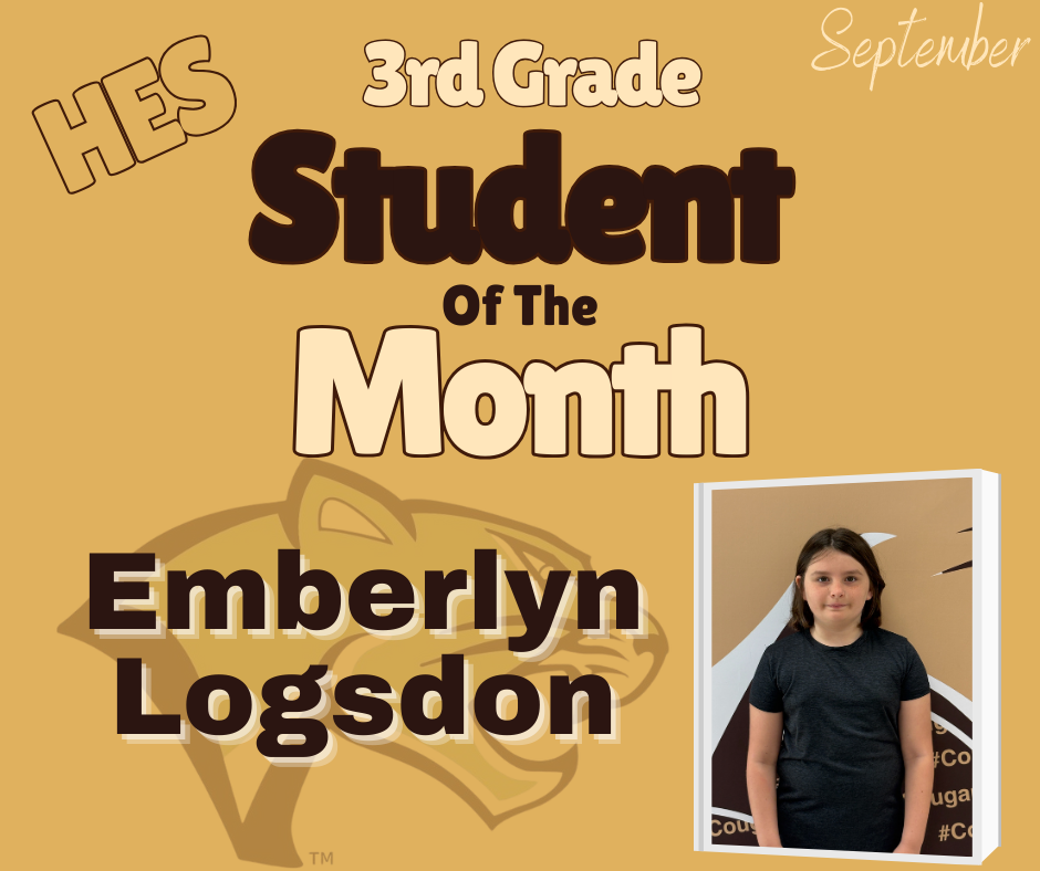 3rd Grade Student of the Month Emberlyn Logsdon