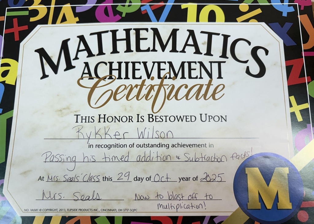 Rykker Wilson Math Certificate