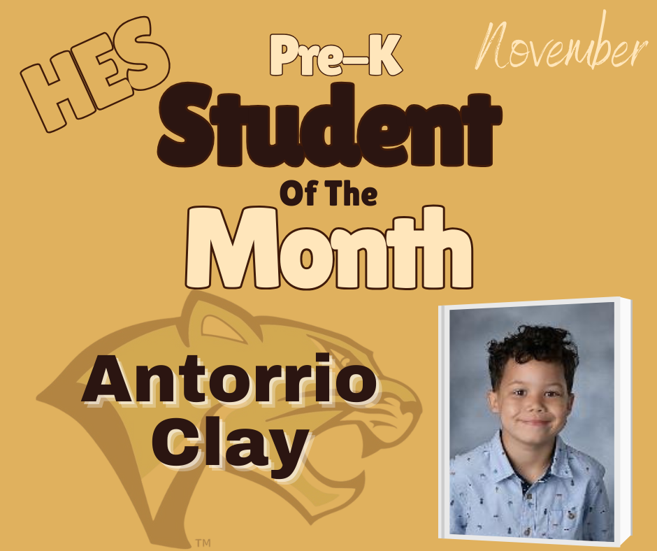 November PreK Student of the Month
