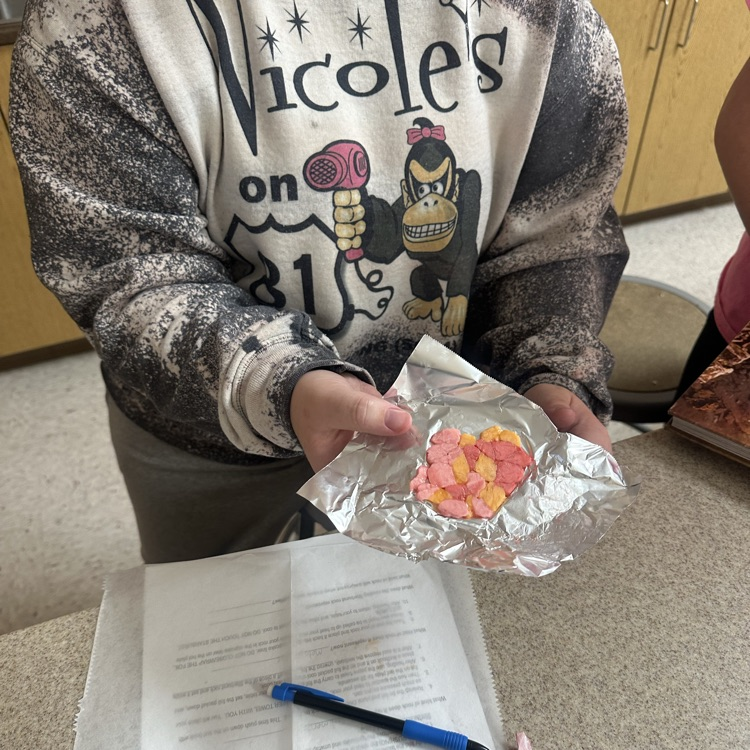 student working on starburst rock cycle lab