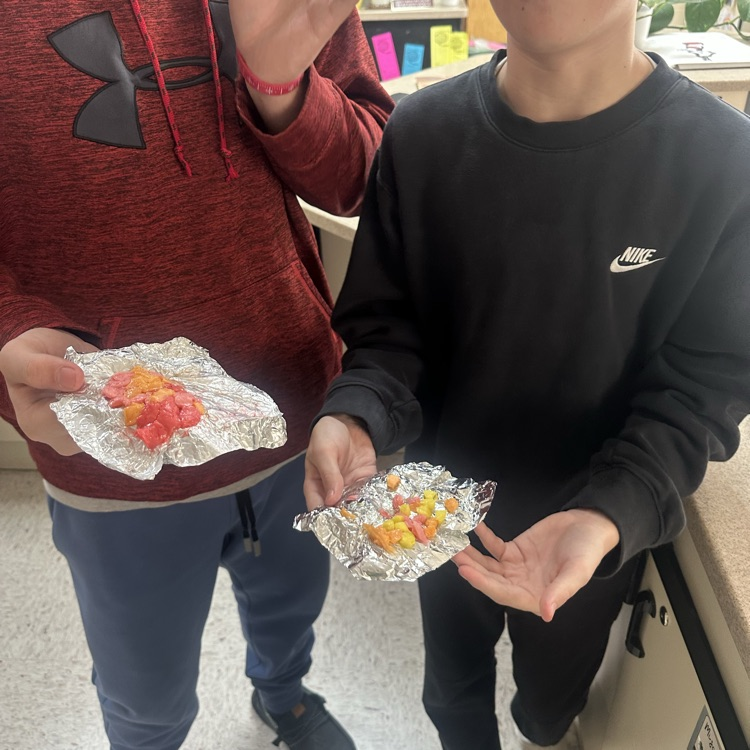 student working on starburst rock cycle lab